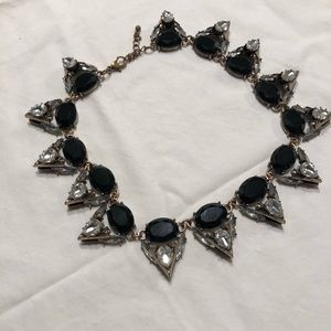 Fashion necklace black and rustic gold